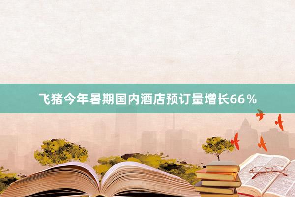 飞猪今年暑期国内酒店预订量增长66％