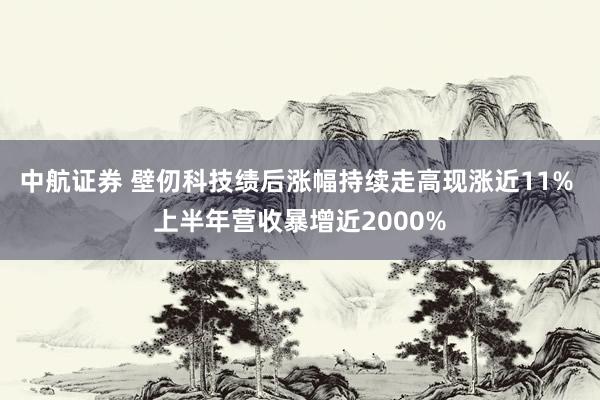 中航证券 壁仞科技绩后涨幅持续走高现涨近11% 上半年营收暴增近2000%