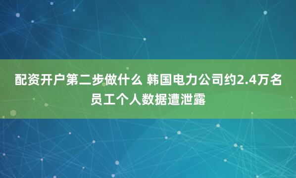 配资开户第二步做什么 韩国电力公司约2.4万名员工个人数据遭泄露
